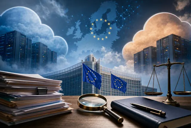 Illustration representing EU regulation of cloud computing services
