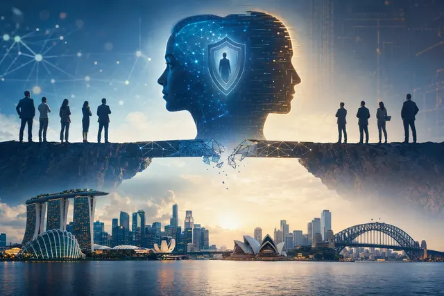 Illustration representing AI-enabled cyber threats and organisational security readiness