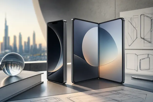 Editorial illustration of Apple’s iPhone Duo foldable smartphone