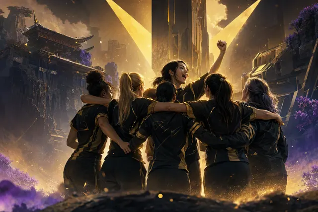 Illustrative VALORANT esports scene representing Shopify Rebellion Gold’s Game Changers Championship match against SK Nebula