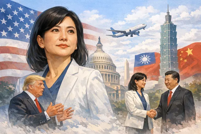 KMT Chairwoman Cheng Li-wun speaking during her US visit for cross-strait peace
