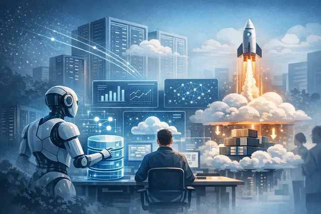 Illustration of AI agents connected to cloud databases and a persistent serverless runtime