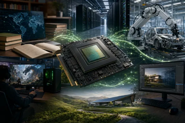 Illustration representing Nvidia AI computing infrastructure and GPU technology