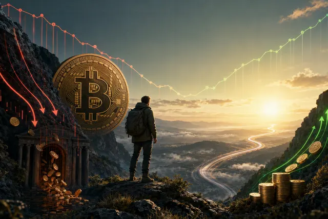 Editorial illustration representing Bitcoin holders, exchange flows and on-chain supply