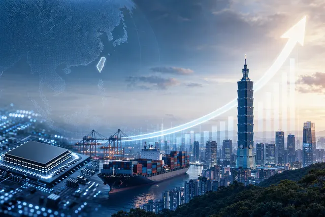 AI-generated editorial illustration accompanying coverage of Asian growth forecasts