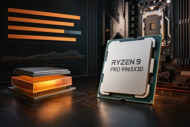 AMD Ryzen 9 PRO 9965X3D 與 PassMark 跑分的 AI 生成示意圖