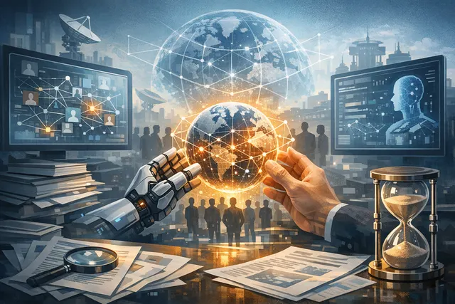 Vitalik Buterin presenting AI governance concepts on a futuristic display, representing his July 11 2026 proposal for decentralized AI coordination