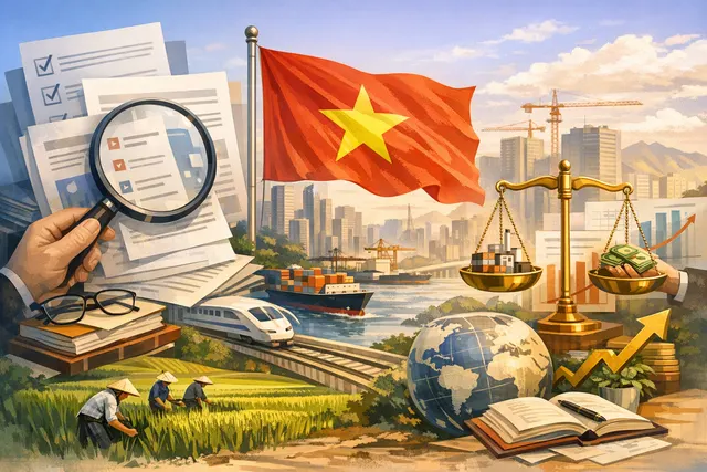 Vietnamese Prime Minister Le Minh Hung outlining six priorities for double-digit growth at a national emulation campaign launch