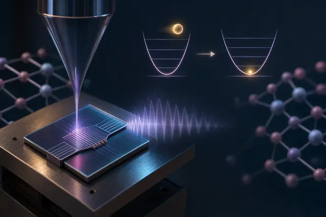 Illustration of a chip-scale mechanical resonator coupled to a superconducting qubit for observing a quantum jump in sound