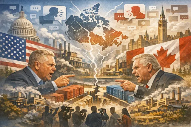 How did the collapse of U.S. Canada trade talks escalate into a personal and diplomatic feud involving Ontario Premier Doug Ford calling Don