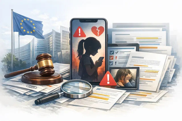 European Commission building in Brussels, representing EU regulatory action against TikTok under the Digital Services Act for child safety violations in July 2026