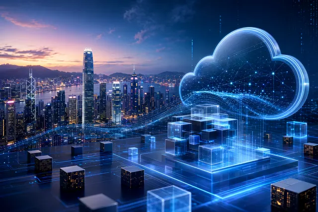 Concept illustration of tokenized AI cloud computing infrastructure