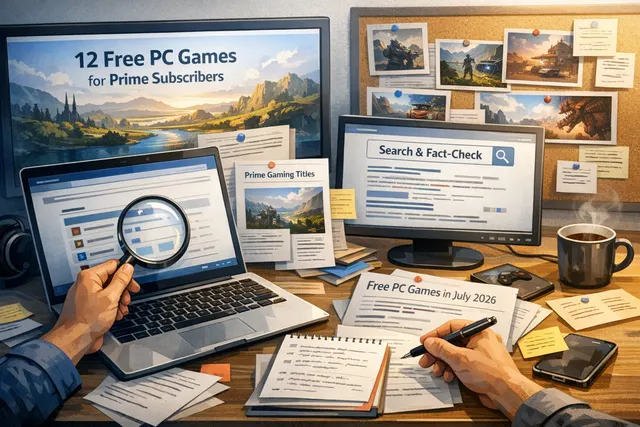 Collage of video game covers representing the 12 free PC games available to Amazon Prime subscribers in July 2026