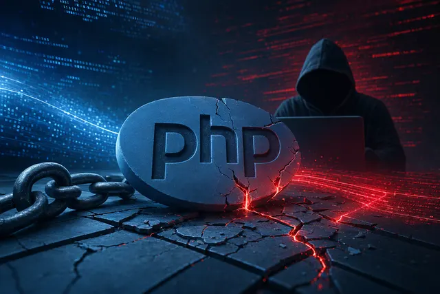 Illustration representing PHP server vulnerabilities and security patching
