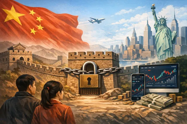China's capital control crackdown on offshore brokerages illustrated against the backdrop of the SpaceX IPO