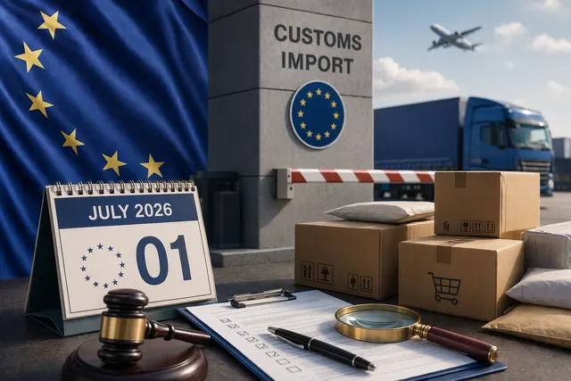 Illustration representing EU customs reform and small parcel imports with new €3 duty