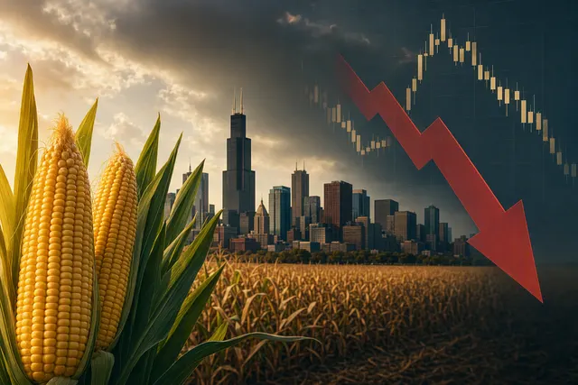 Illustration of corn and commodity-market price charts