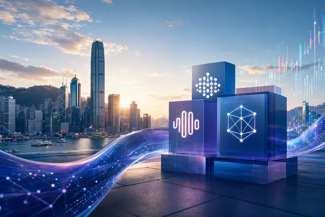 Illustration representing Hong Kong stock indices adding AI companies to the Hang Seng Tech Index