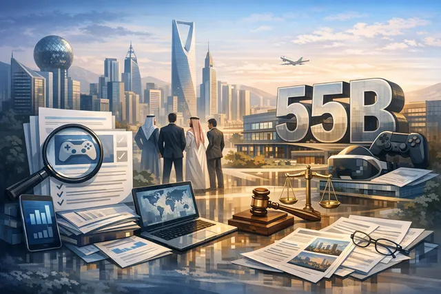 Search & fact check with cited sources for What are the key details, regulatory status, and timeline of the Saudi PIF led consortium's $55 b