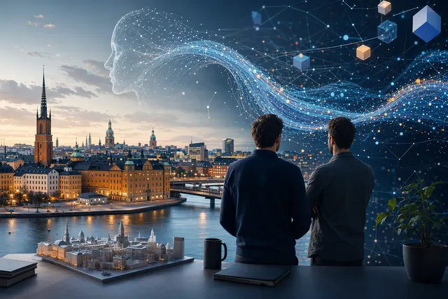 Illustration representing Meta’s acquisition of Swedish AI startup Stilla.ai for business messaging agents