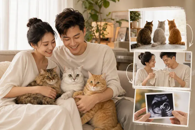 AI-generated illustration accompanying the news of Hong Ling and Nick Teo’s pregnancy announcement