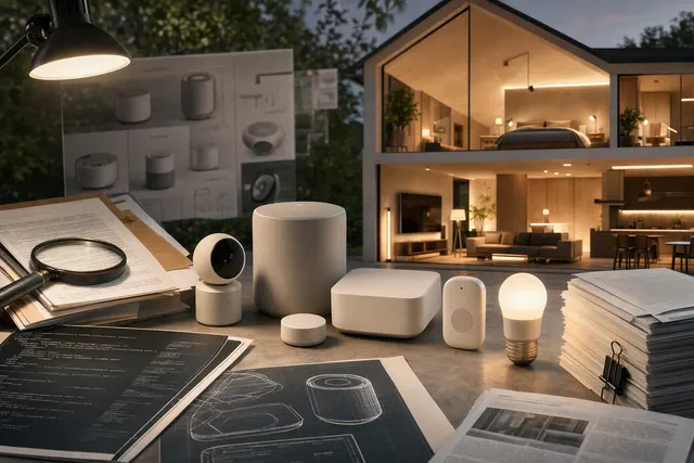 Illustrative smart home scene representing connected accessories and iPhone controls