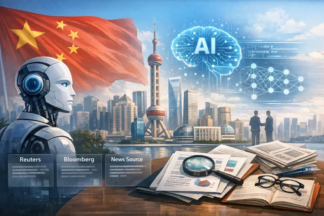 AI-generated illustration of Nvidia H200 chip with Chinese and American flags in background, representing the US-China semiconductor trade conflict.
