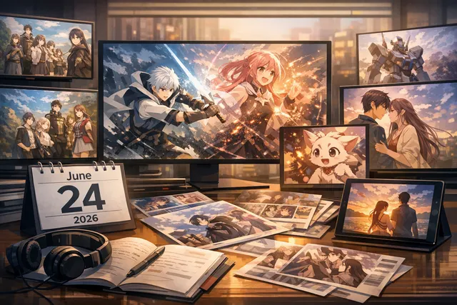 Crunchyroll Summer 2026 anime season lineup featuring characters from BLACK TORCH, Jaadugar: A Witch in Mongolia, Mushoku Tensei Season 3, ONE PIECE Elbaph Arc, and That Time I Got