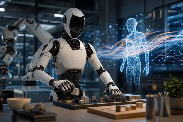 Humanoid robot illustrating Unitree UnifoLM-WLA-1.0 and whole-body manipulation
