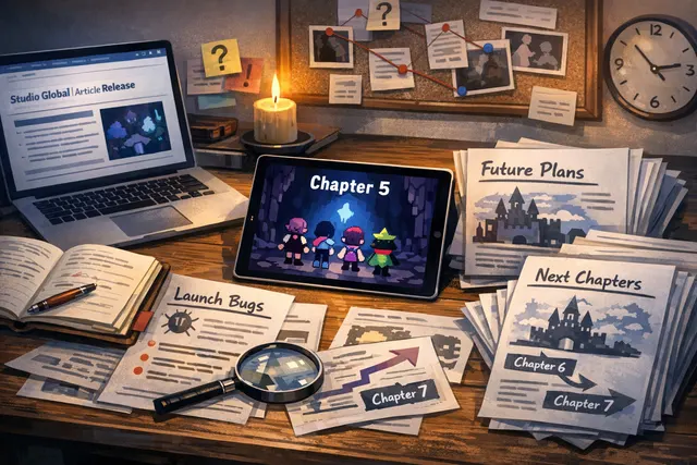 An AI-generated image depicting a stylized festival scene with pink and gold motifs, representing Deltarune Chapter 5 'Festival Day'.