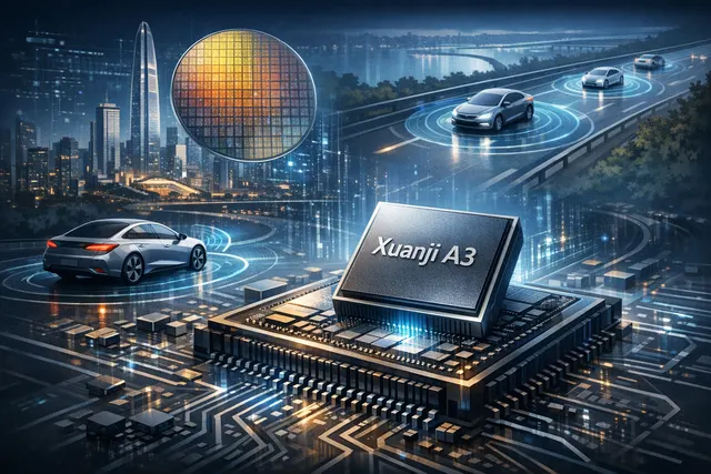 BYD Xuanji A3 4nm autonomous driving chip presentation abstract technology background
