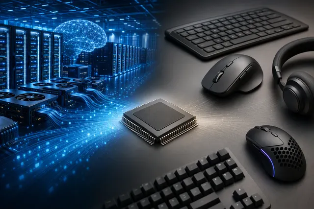How is the AI boom affecting Logitech’s chip supply, why does CEO Hanneke Faber expect the shortage to last another 12 to 18 months, and how