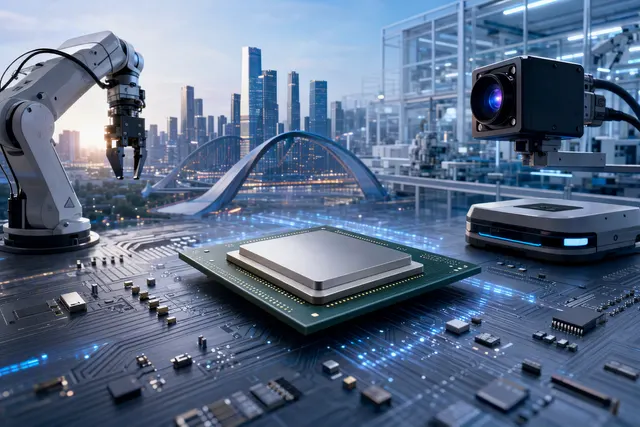 Conceptual illustration accompanying an article about Hygon processors for robotics and industrial edge computing