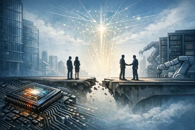 Editorial illustration of Anthropic evaluating a partnership with AI-chip startup MatX to develop custom hardware for Claude