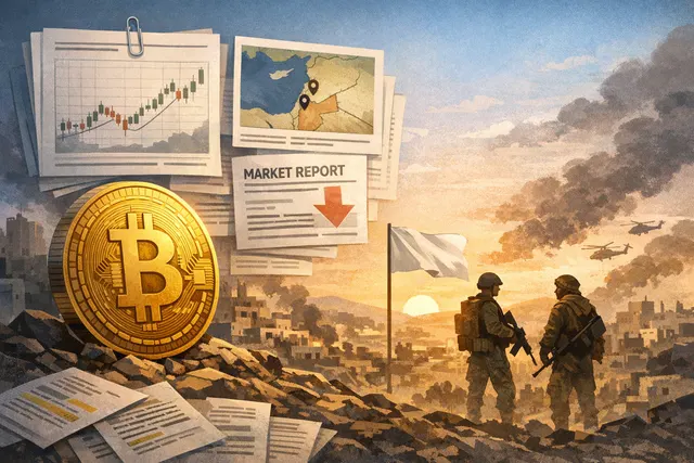 Bitcoin price chart showing a brief rally above $63,000 on the Israel-Hezbollah ceasefire of June 19, 2026, against a backdrop of macro pressure