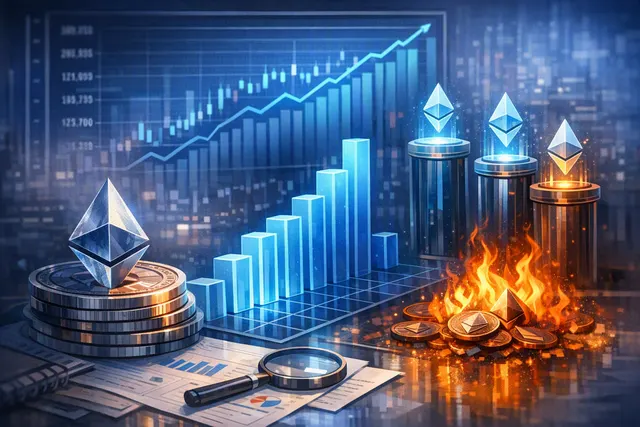 Illustration of Ethereum supply growth balancing validator issuance against EIP-1559 fee burns