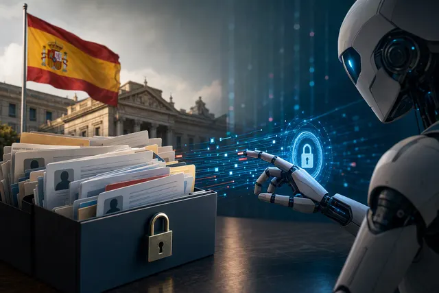 Illustration of an AI agent and cybersecurity data-breach risk