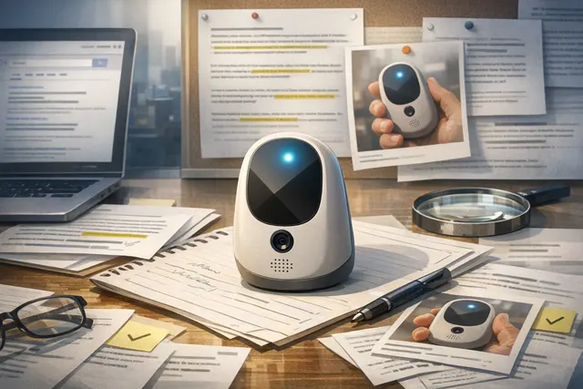 Abstract representation of a screenless AI smart speaker with a camera, designed by Jony Ive for OpenAI.