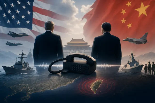 Xi Jinping and Donald Trump meeting in Beijing during the 2026 summit amid U.S.–China strategic tensions