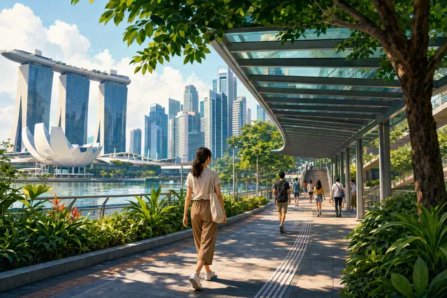 Illustration for a guide to walking around Singapore