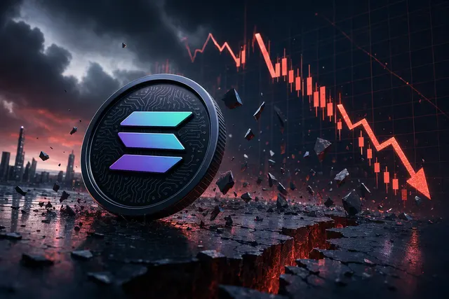 Editorial illustration representing Solana’s October 8, 2026, market sell-off