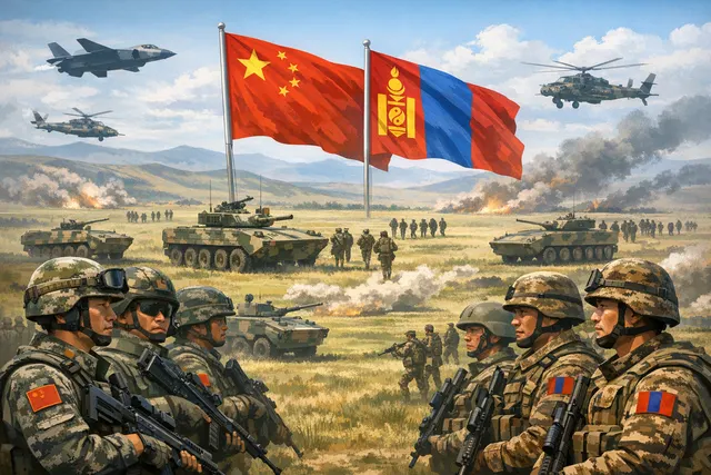 Chinese armed robot wolves deployed during Steppe Partner 2026 joint military drill