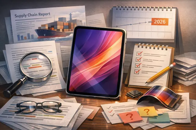 Conceptual render of an Apple iPad mini with an OLED display, showing a vibrant screen with deeper blacks and richer colors compared to the current model.