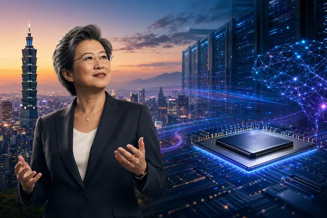 AI-generated editorial illustration for an article about AMD’s chip supply plans and Taiwan manufacturing partners