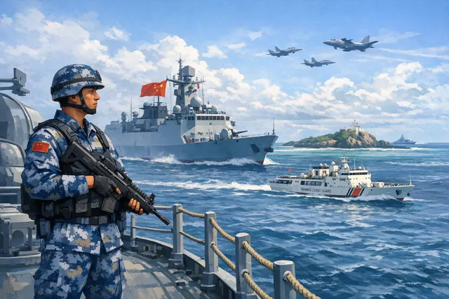 Military and coast guard patrol near Scarborough Shoal during the 2026 Shangri-La Dialogue tensions