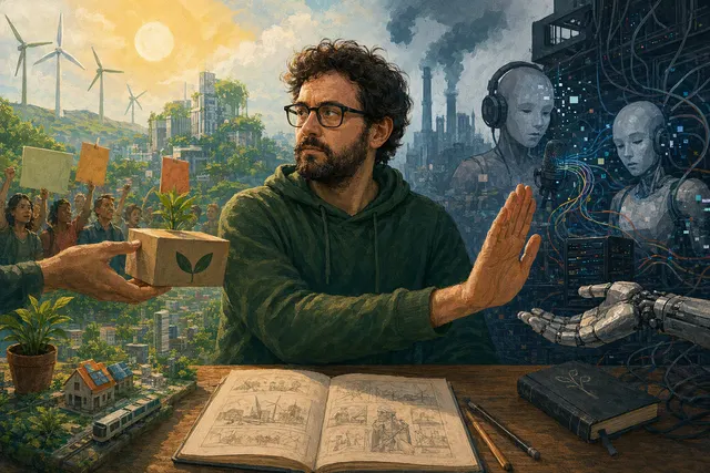 Illustrative image for the controversy over generative AI voices in Future? No Thanks!