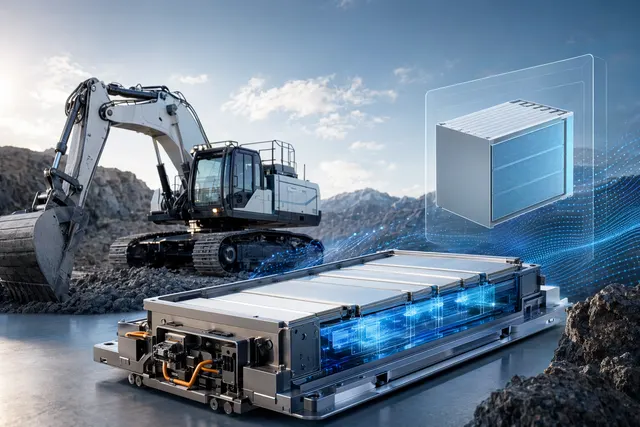 Electric construction machine powered by a solid‑state lithium ceramic battery concept