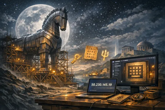 Illustration representing Universal’s The Odyssey Discord ARG marketing campaign with puzzle elements and Greek mythology themes