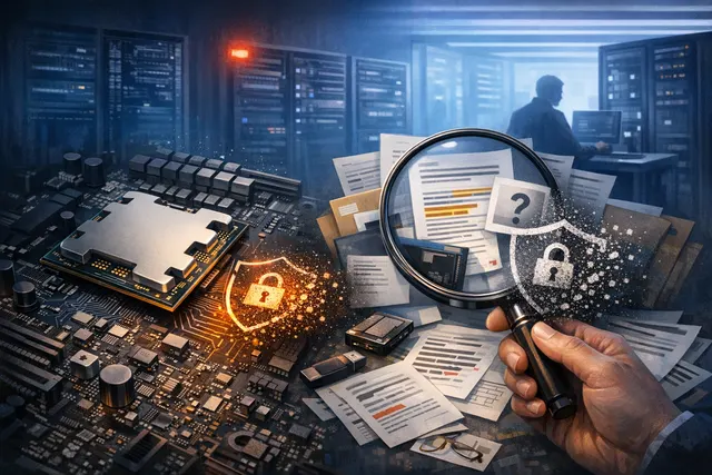 Illustration of a modern CPU die with a glowing 'TSME DISABLED' overlay, symbolizing the memory encryption feature being silently turned off.