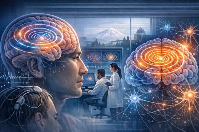 What are the newly discovered spiral brain waves identified by University of Washington scientists, how do their circular neural circuits in